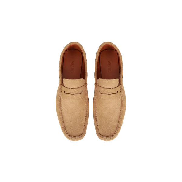 Hayden Men's Premium Camel Suede Leather Mules Camel & White